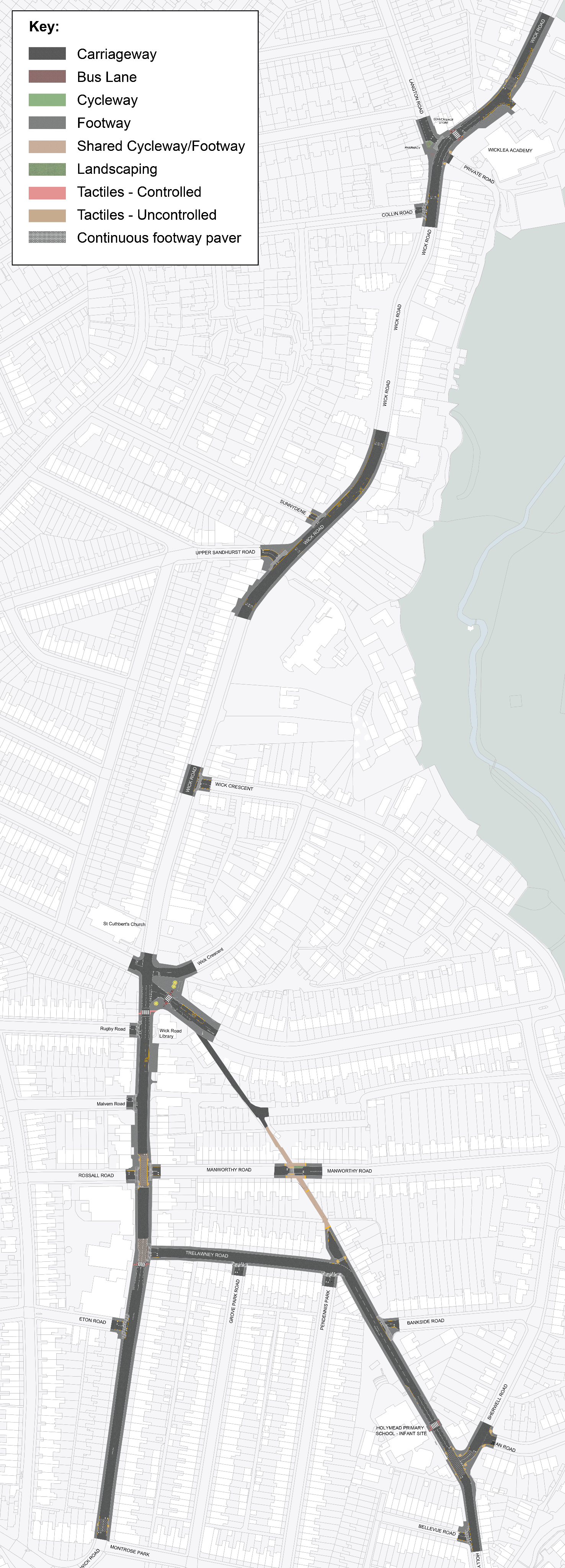 Wick Road and Allison Road plan